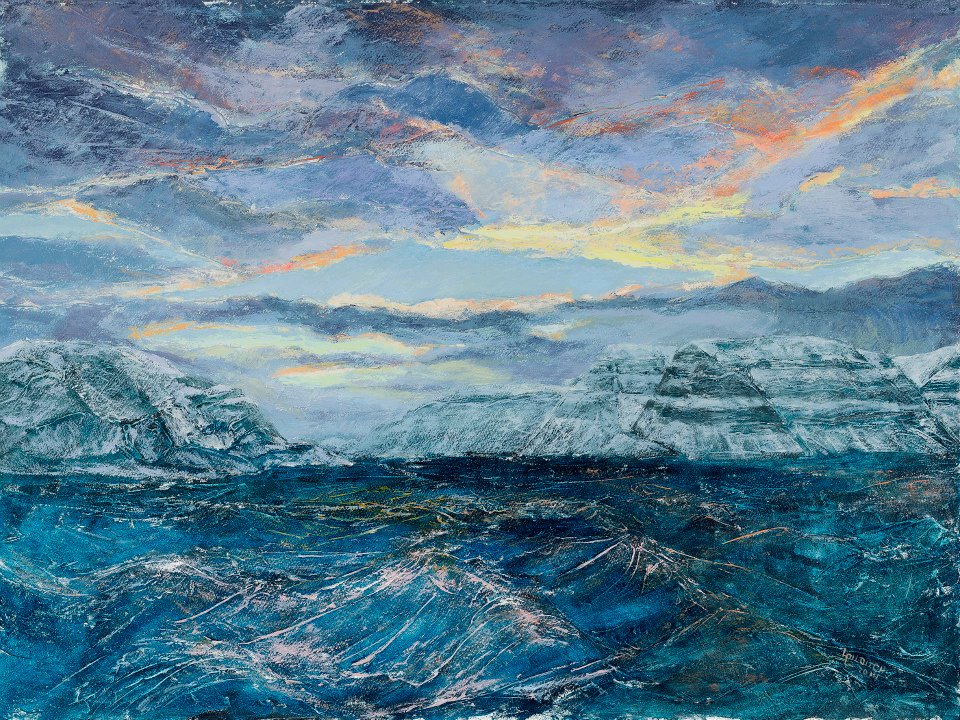 Billefjord - svalbard - arctic lanscape - arctic painting - Louise Pilditch - arctic sea