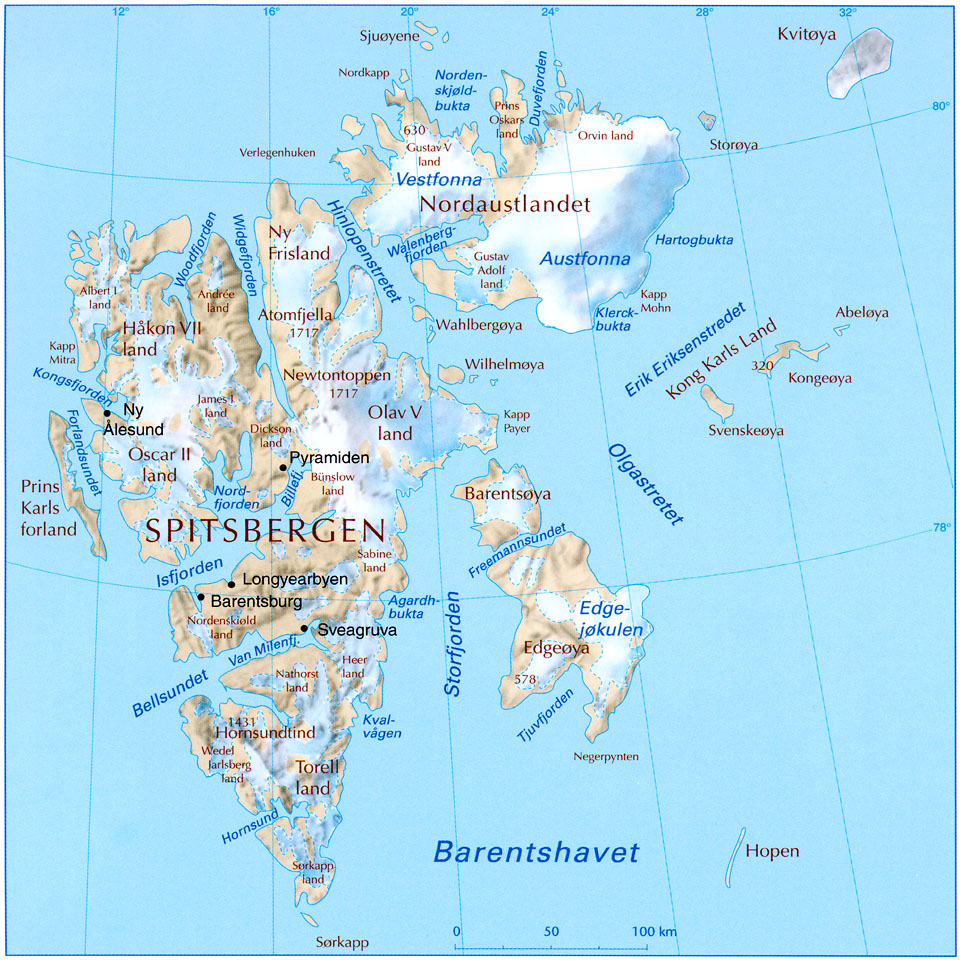 svalbard map, nordaustlandet, longyeabyen, north pole map, arctic ocean, spitsbergen, carte géographique du spizberg, carte du svalbard, hinlopen,
