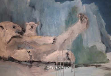 Jacqueline-Pruijsers-de-Bruin-Arctic05, polar-bear-t-Gasthuis-Middelburg-Zeeland-schilderij-painting-of-ice-bear-arctic05-svalbard-Holland-baby-bear-Arctic-animals- picture