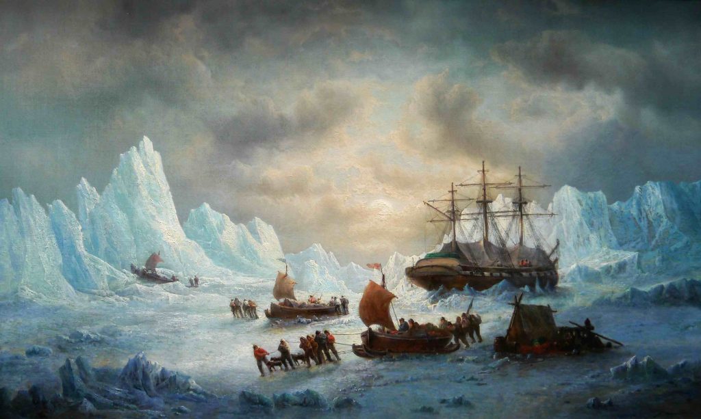 In Search of Sir John Franklin, circa 1850 François-Etienne Musin, Belgian school, 19th century Oil on canvas, Philippe Heim, Arctic05, Brafa 2017