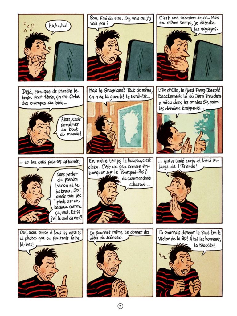 Tintinophiles, Groenland Vertigo, Hervé Tanquerelle, Casterman, calotte glaciaire, Paul-Emile Victor, expédition polaire, Arctic05, BD, Commandant Charcot, ours polaire, iceberg, voile