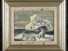 peinture ours polaire, iceberg, JEC Rasmussen, Gatsby's Auction Gallery in Atlanta, Arctic05, Artiste, Groenland, ours blanc en image, peintre danois, vente publique, USA, 19ème siècle, ours en arctique