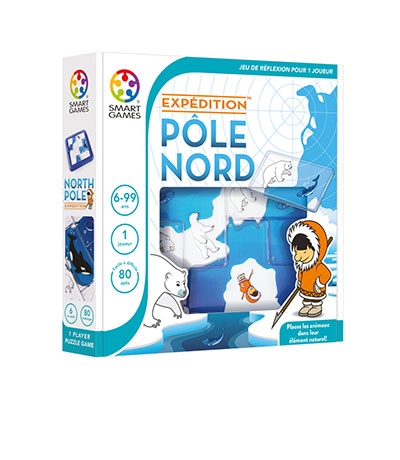 Smartgames, expédition pôle nord, banquise, jeux enfants, Arctic05, inuits, chasseur, ours polaire, esquimau, défis logiques, kids et famille, arctique